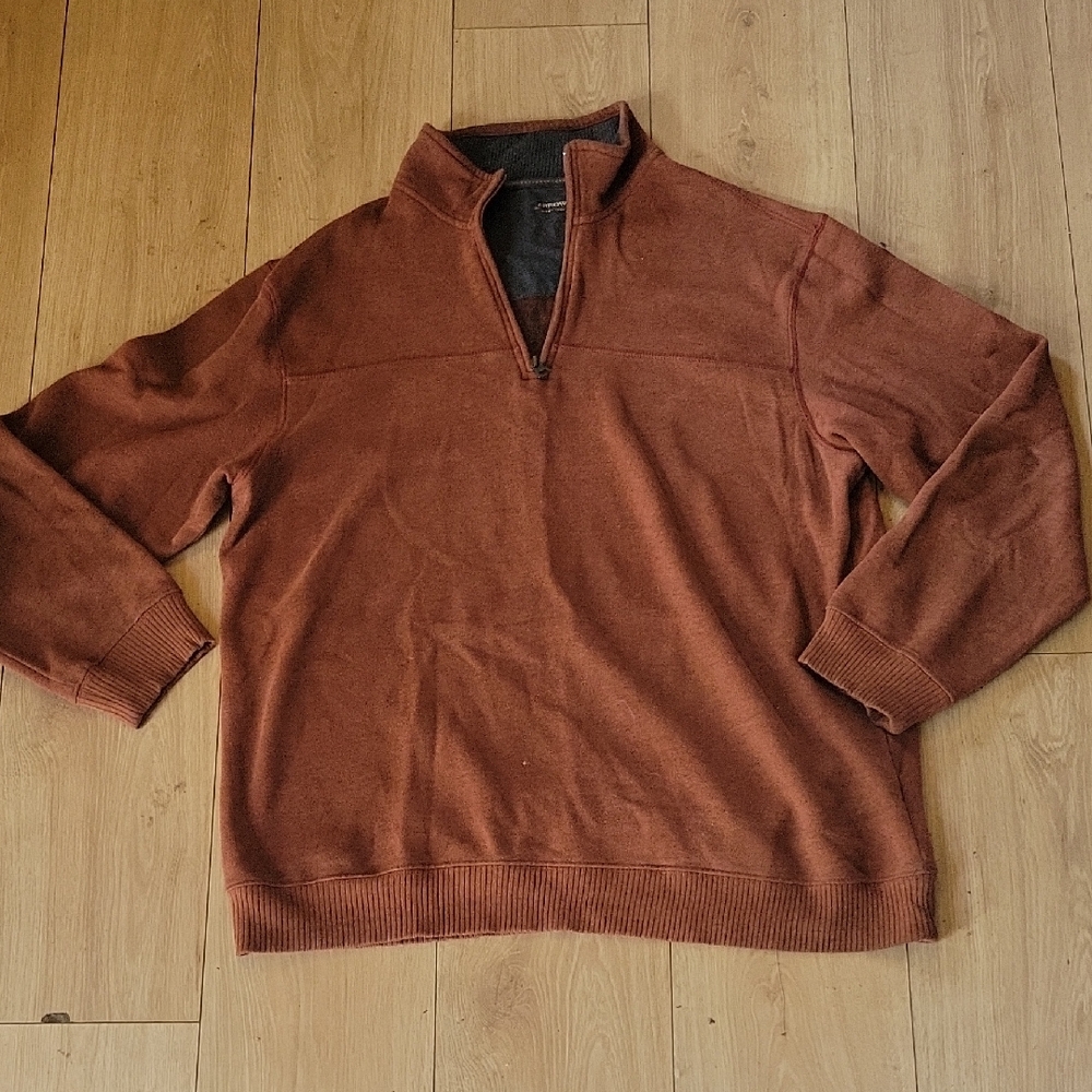 Arrow Brown Zip Up Sweater Cozy Knit Design